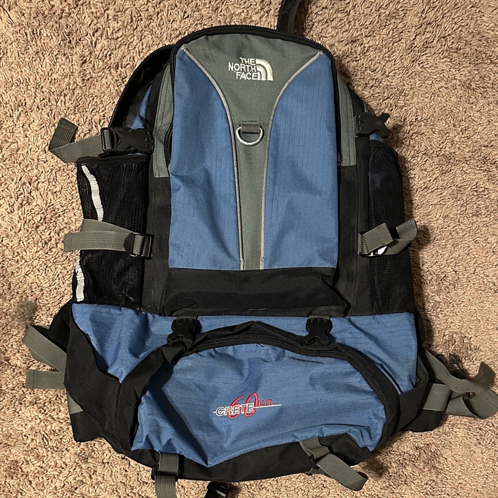 The North Face Men's Backpack in Blue and Black